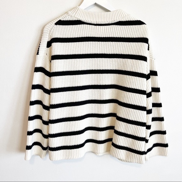 H&M Blogger Favorite Striped Chunky Knit Oversized Sweater - Picture 8 of 12